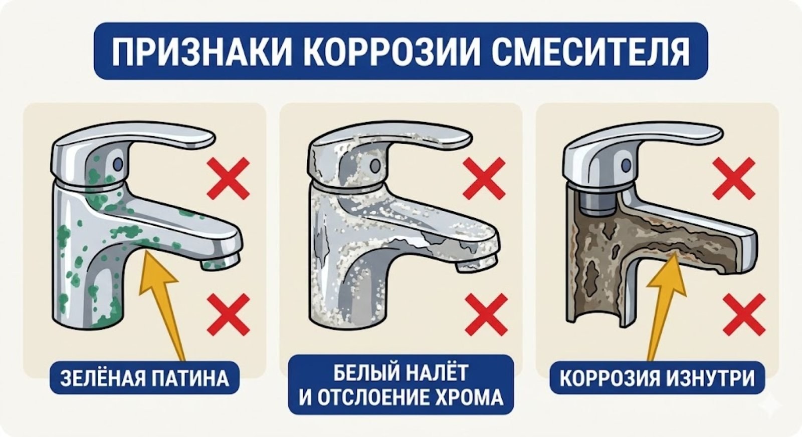 Сравнение: когда смеситель выгоднее отремонтировать, а когда заменить — наглядная схема