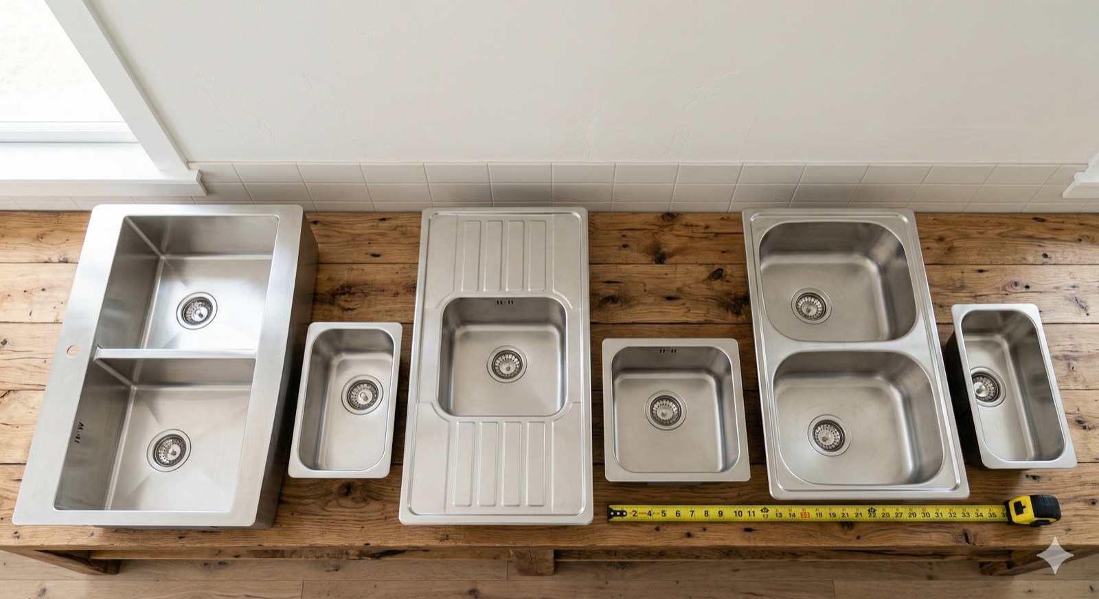 Кухонные мойки разных размеров — обзор стандартных размеров