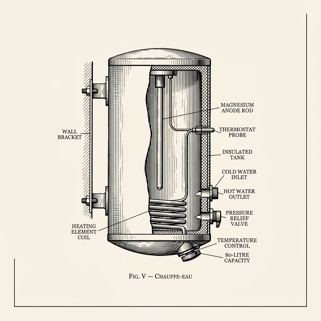 Патентный чертёж водонагревателя — разрез